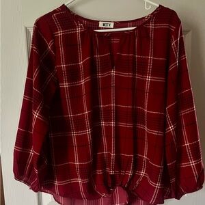 Women's Red Plaid Top